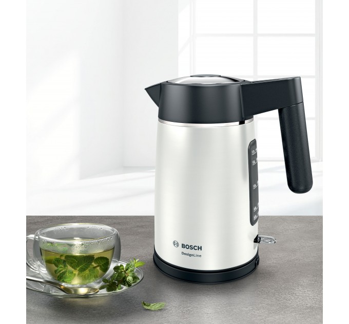 Электрочайник Bosch, 1.7л, металл, белый