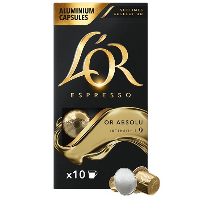 Кофе L`OR капсулы, Espresso Or Absolu, арабика, 10шт, Nespresso