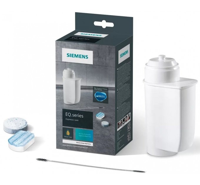 Набір для чистки кавоварок Siemens, 10 т. від жиру, 3 т. від накипу, 1 фільтр, 1 щітка