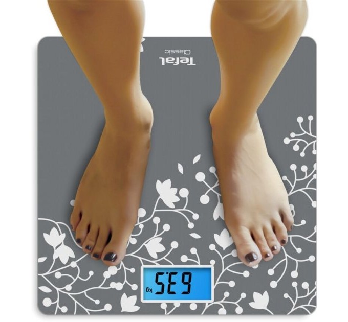 Весы Tefal напольные Classic Blossom, 160кг, AAAx2 нет в компл., стекло, серебро