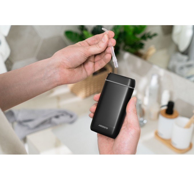 Ирригатор ARDESTO портативний, чаша 140 мл, Li-ion аккум. в компл., чорний