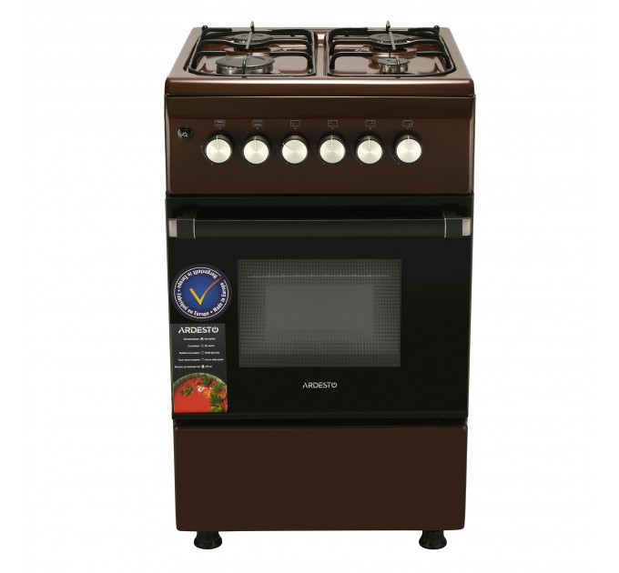 Плита ARDESTO газовая, 50л, 50x60см, електроподжиг, форсунки LPG (подключение газового баллона), коричневый
