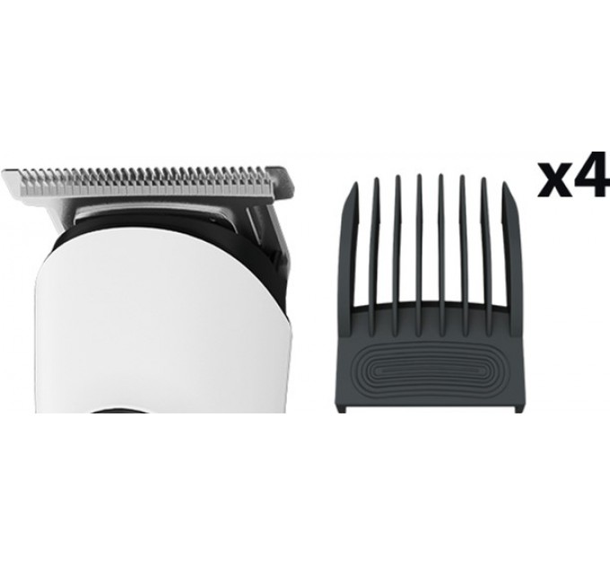 Тример Rowenta Easy, для бороди, вусів і голови, мережа+акум., насадок-8, сталь, чорно-білий