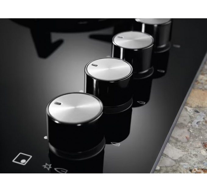 Варочная поверхность Electrolux газ на стекле, 60см, чугун, черный