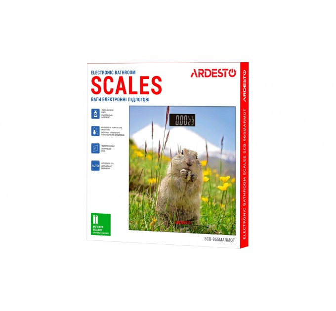 Весы ARDESTO напольные Marmot, 150кг, AAAx2 в компл, стекло, многоцветные