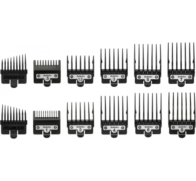 Машинка для стрижки Babyliss Super-X Metal Series, акум., насадок-12, быстрая заряд, сумка для хранения, сталь с графитовим покрытием, чорно-серебр.