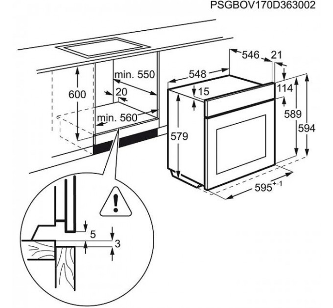 Духова шафа Electrolux електрична Rococo, 72л, A, конвекція, чорний