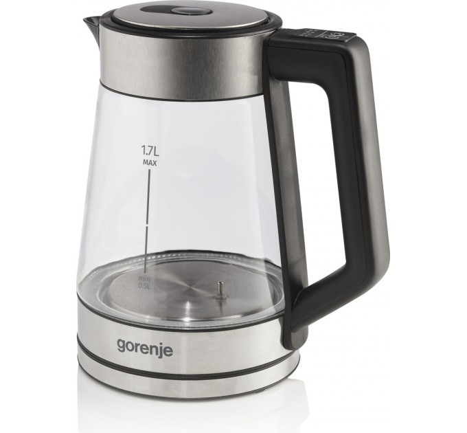 Электрочайник Gorenje 1.7л, 2,200 Вт, стекло, нерж