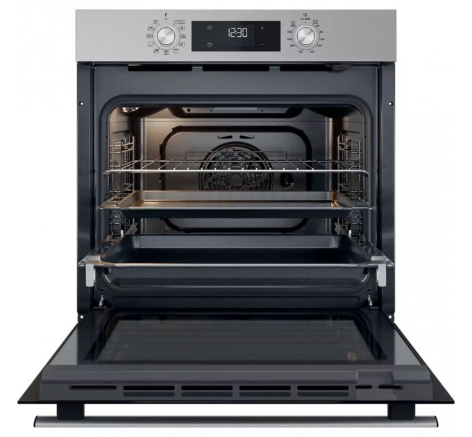 Духова шафа Whirlpool електрична, 71л, A+, дисплей, конвекція, телескопічні напрямні, нерж