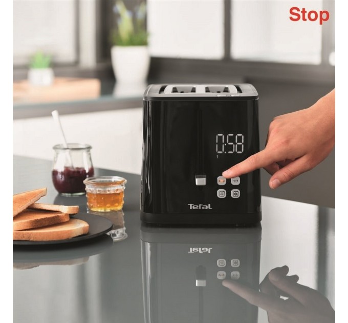 Тостер Tefal Digital 850Вт, LED дисплей, пластик, черный
