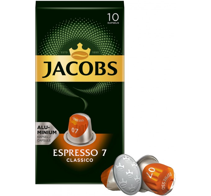 Кофе Jacobs  капсулы, Espresso Classico, купаж арабика/робуста, 10шт, Nespresso