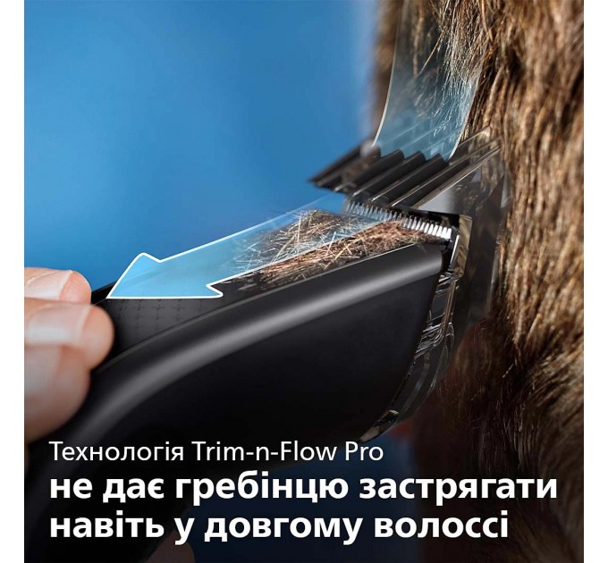 Машинка для стрижки Philips Series 7000, акум., роторный мотор, насадок-3, кейс,ножницы, расческа в компл., сталь, чорно-серый