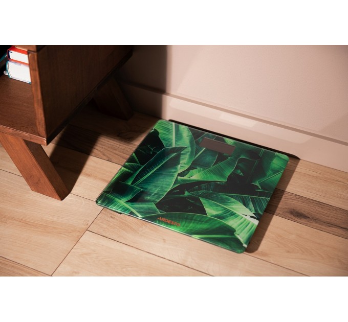 Весы ARDESTO напольные Leaves, 150кг, AAAx2 в компл, стекло, многоцветные