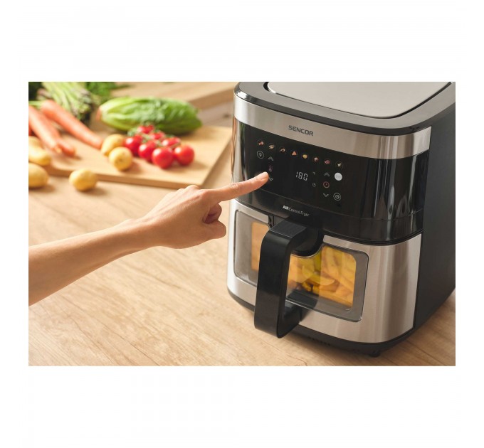 Мультипіч Sencor Vita, 1700Вт, чаша-9л, сенсорне керув., 7 програм, метал/пластик, з віконцем, сіро-чорний