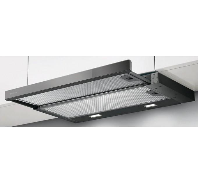 Вытяжка Faber телескопическая, 60см, 701м.куб/ч, Flexa Ng Glass Lux Bk A60, черный