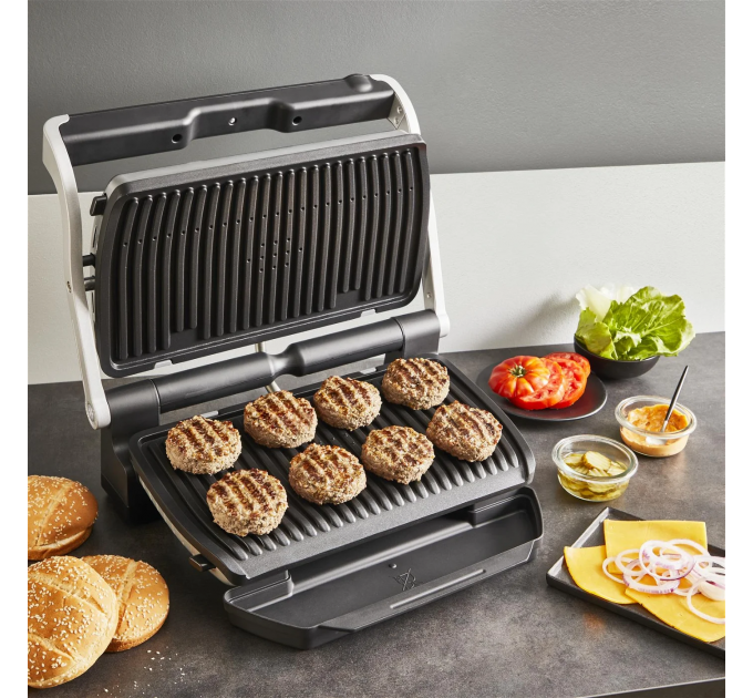 Гриль Tefal прижимной OptiGrill+ XL 2000Вт, темп. режимов-4, съёмные пластины, металл