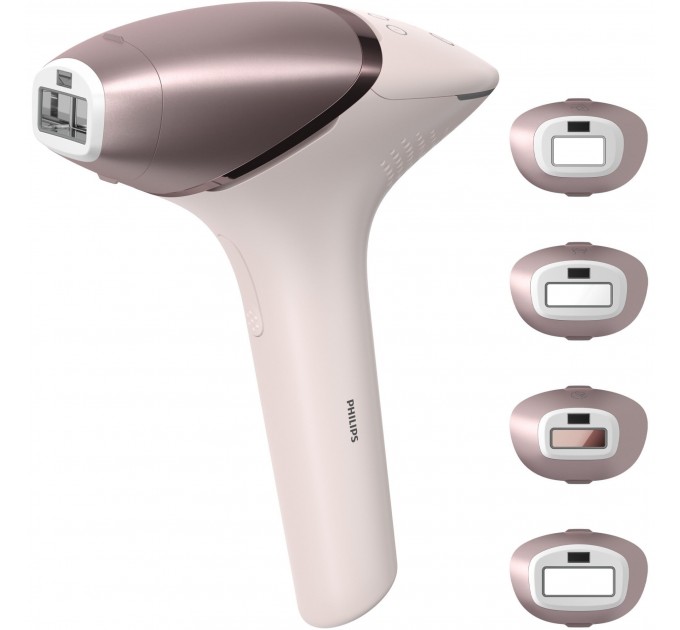 Фотоэпилятор Philips Lumea IPL 9900 Series, аккумуляторный, кол-во вспыш-450000, 2- 4 см2, футляр, насадок-4, розовый