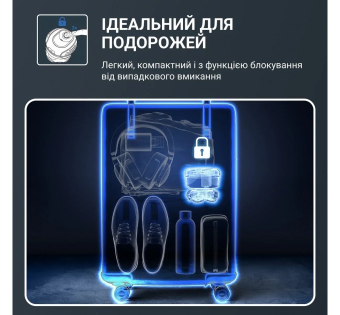 Бритва електр. для голови Rowenta роторна Gentle Bald, бритв.головок-5, Li-Ion, сух.+волог., чорно-синій