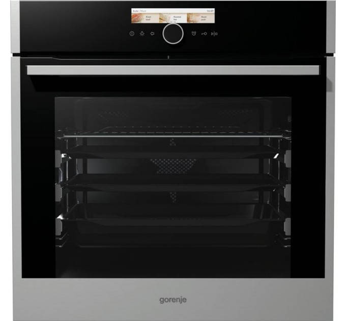 Духовой шкаф Gorenje электрический, 71л, A+, дисплей, пиролиз, нерж