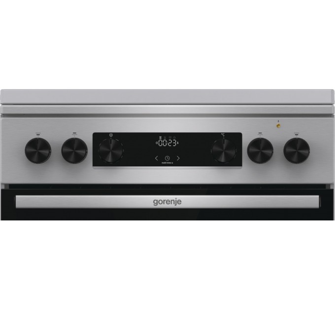 Плита Gorenje комби, 71л, 60x60см, дисплей, чугун, с крышкой, программатор IconLed,нерж