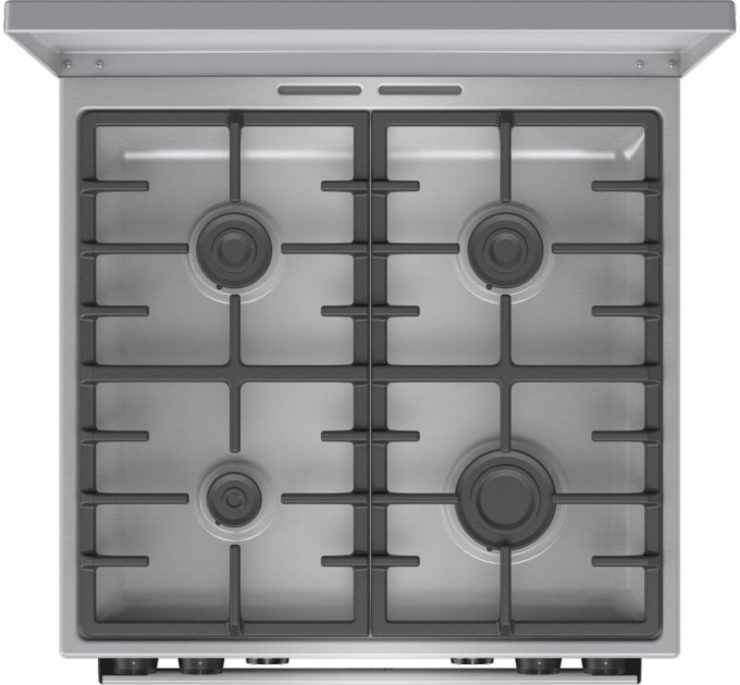 Плита Gorenje комби, 71л, 60x60см, дисплей, чугун, с крышкой, программатор IconLed,нерж
