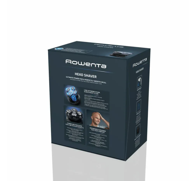 Бритва електр. для голови Rowenta роторна Gentle Bald, бритв.головок-5, Li-Ion, сух.+волог., чорно-синій