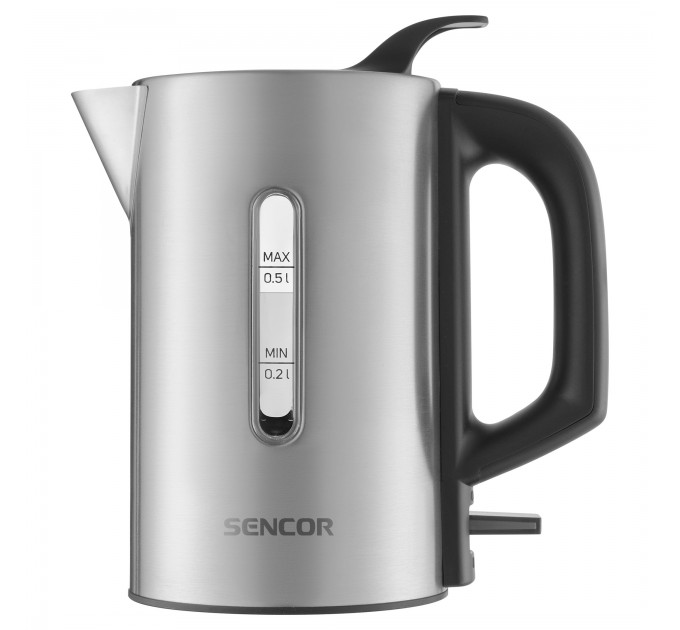 Електрочайник Sencor 0.5л, Strix, пластик, в комплекті 2 склянки + 2 ложки, нерж. сталь
