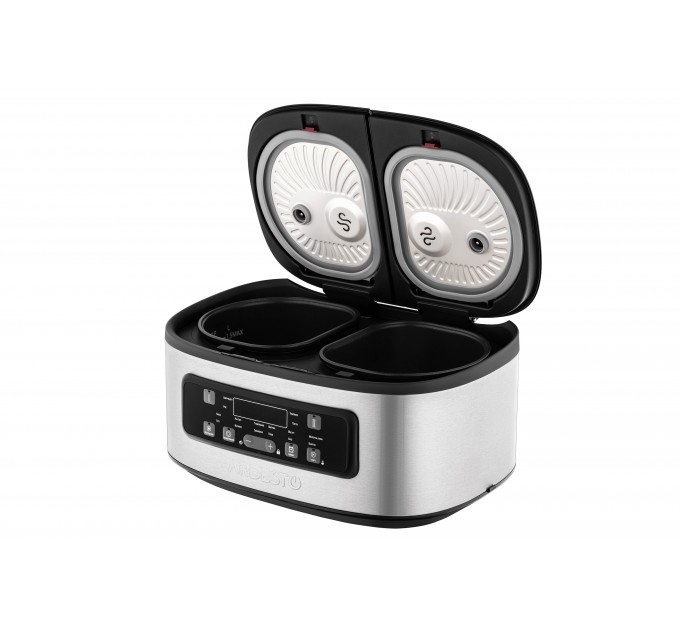 Мультиварка ARDESTO, 900Вт, чаша-2х1.5л, электронное управл., 2 чаши, пластик, серо-черный