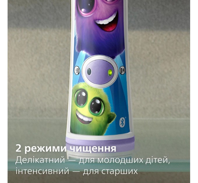 Щетка зубная электр. Philips Sonicare For Kids, 62т. колеб/мин, насадок-2, фиолетовы