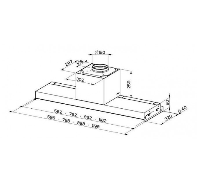 Вытяжка Faber встраиваемая, 60см, 1119м.куб/ч, In-Nova Touch Wh/X A60, нерж/белый