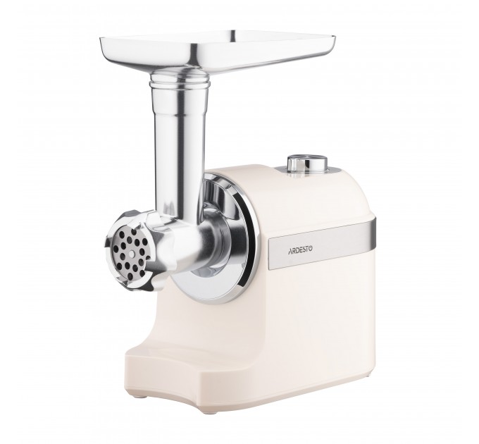 Мясорубка ARDESTO, 1800Вт, 2кг/мин, 3 решетки, насадка для колбас, кеббе,пластик, бежево-серебристый