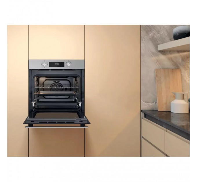 Духова шафа Whirlpool електрична, 71л, A+, дисплей, конвекція, телескопічні напрямні, нерж