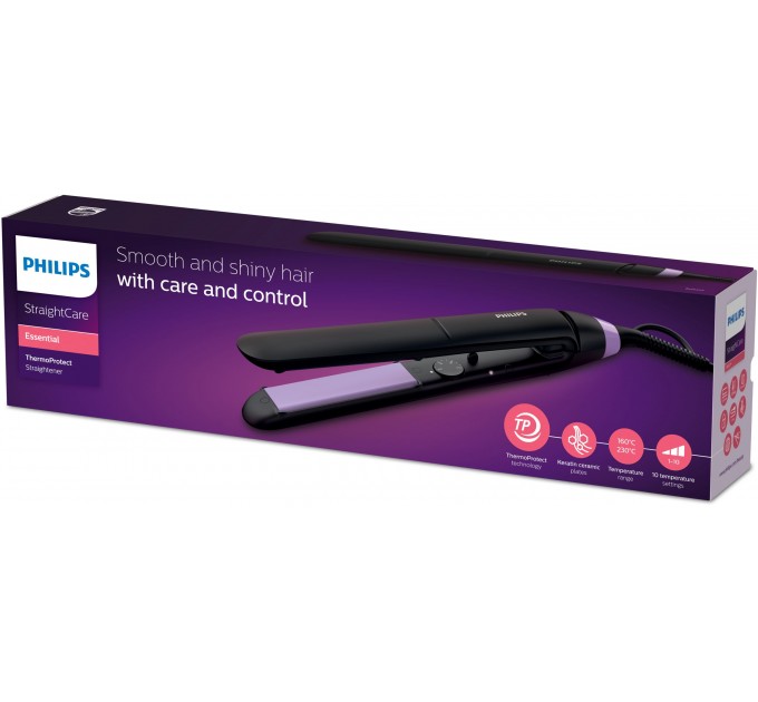 Випрямитель Philips Series 3000, темп.режимов-10, 160-230С, керамика, черный