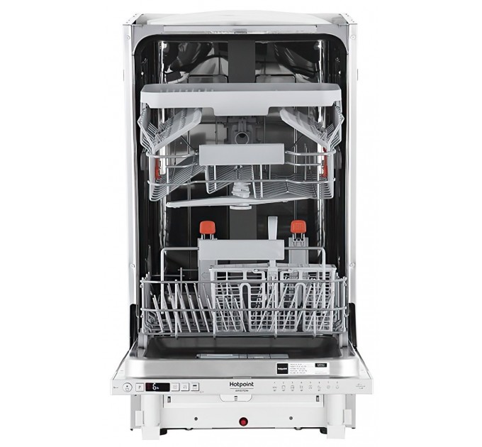 Посудомоечная машина Hotpoint встраиваемая, 10компл., A++, 45см, дисплей, 3я корзина, белый