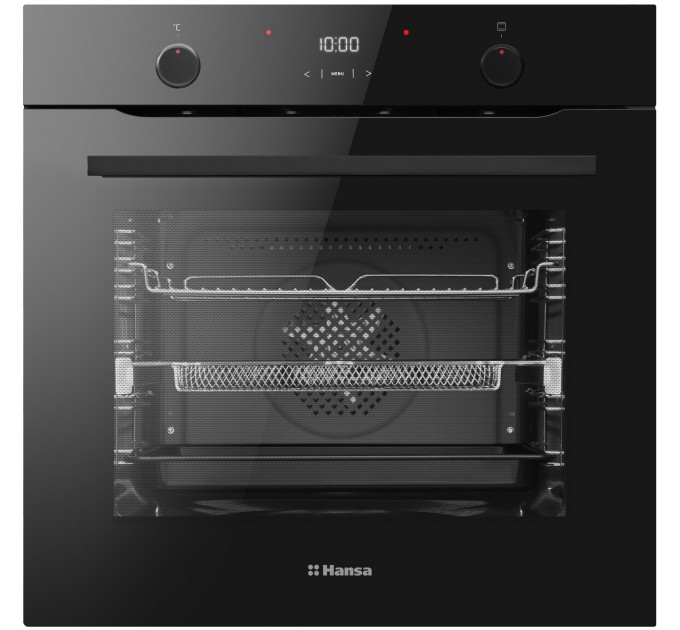 Духовой шкаф Hansa электрический, 77л, А, дисплей, конвекция, черный