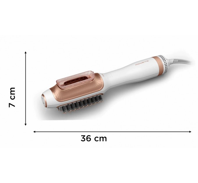 Фен-щетка Rowenta Reverso Dry&Brush 2в1, 1200Вт, режимов-3, иониз-я, хол. обдув, насадок-2, керамика, бело-золотистый