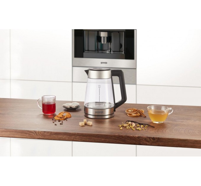 Электрочайник Gorenje 1.7л, 2,200 Вт, стекло, нерж