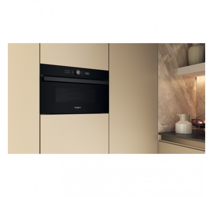 Микроволновая печь Whirlpool встраиваемая, 31л, электронное упр., 1000Вт, гриль, дисплей, черный