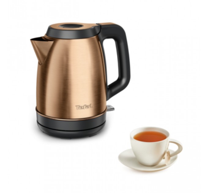 Електрочайник Tefal Coppertinto 1.7л, Strix, нержавіюча сталь, бронзовий