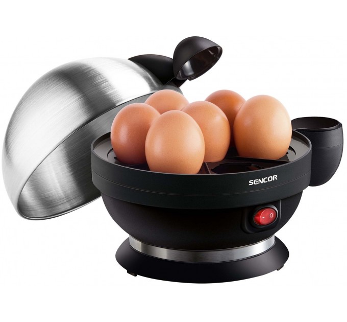 Яйцеварка Sencor, 380Вт, механічне керув., 3 рівня приготування, на 7 яєць, метал/пластик, чорний