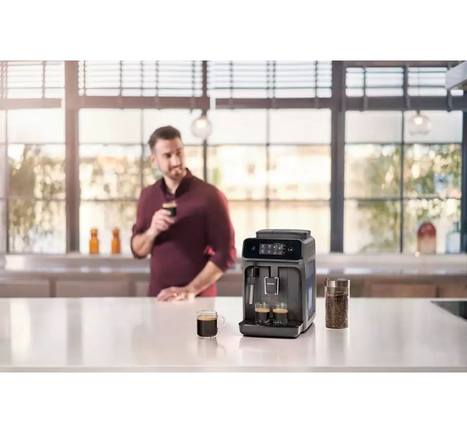 Кофемашина Philips Series 1200 1.8л, зерно, ручной капучинатор, авторецептов - 2, черный