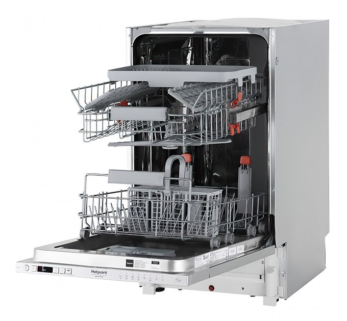 Посудомоечная машина Hotpoint встраиваемая, 10компл., A++, 45см, дисплей, 3я корзина, белый