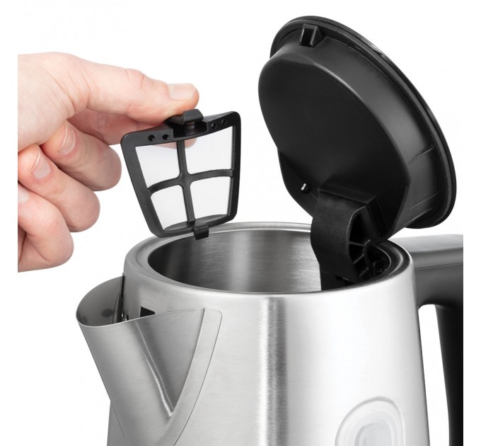 Электрочайник Russell Hobbs Heaton, 1.7л, нержавеющая сталь, серебристо-черный