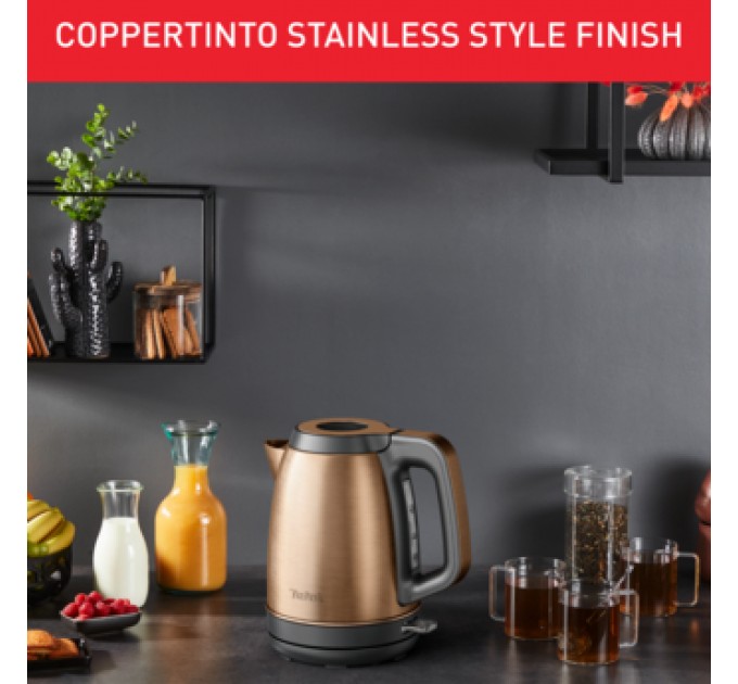 Електрочайник Tefal Coppertinto 1.7л, Strix, нержавіюча сталь, бронзовий