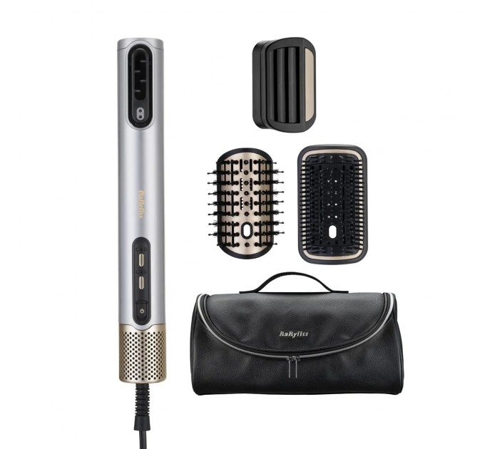 Фен-щітка Babyliss Limited Edition SilverGold, 1600Вт, 4 режими, іоніз-я, хол. обдув, кераміка, сірий