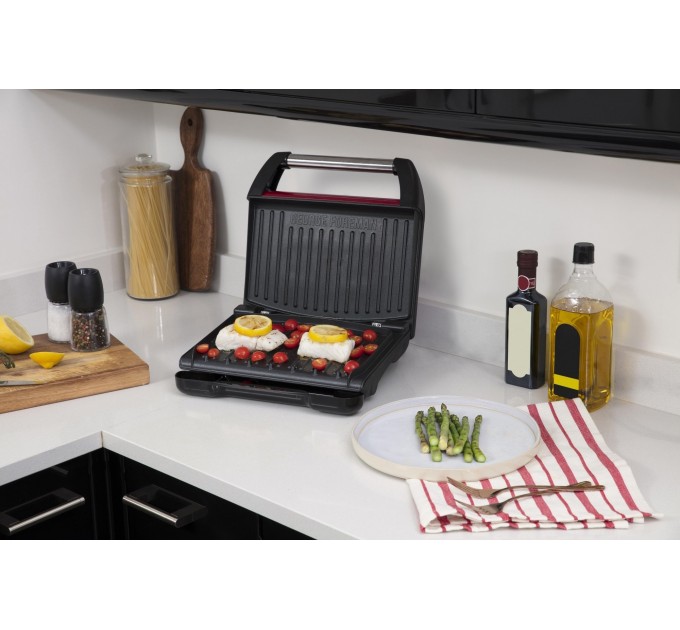 Гриль Russell Hobbs прижимной Family SteelGrill 1650Вт, темп. режимов-1, металл, крассно-черный