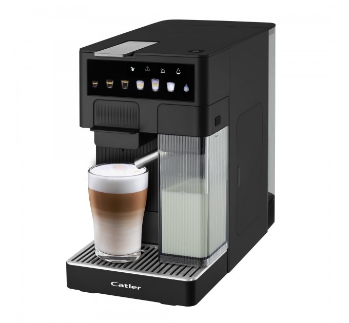 Кавоварка Catler капсульна Renzo 1.6л, капсули, мелена кава, сенсорне керування, автоматичний капучинатор, чорний