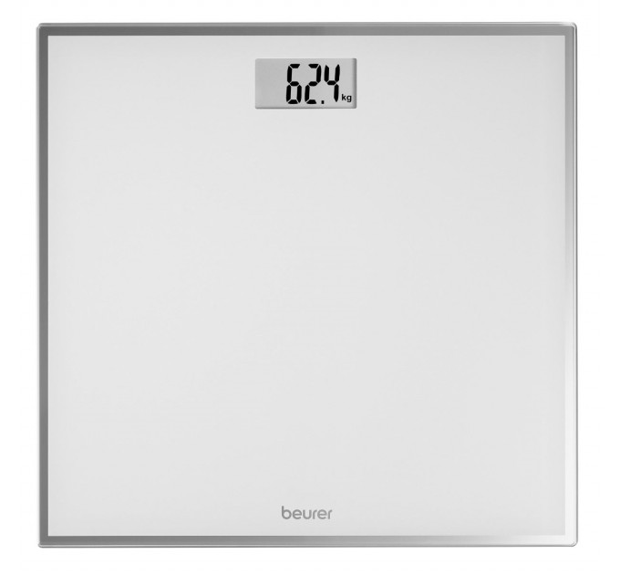 Весы Beurer напольные, 150кг, CR2032x1 в компл, стекло, белый