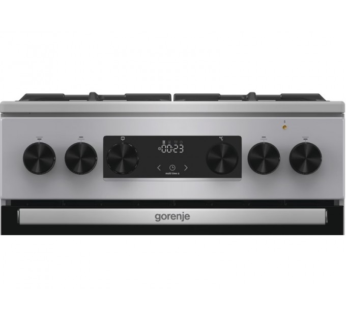 Плита Gorenje комби, 70л, 50x60см, дисплей, чугун, нерж