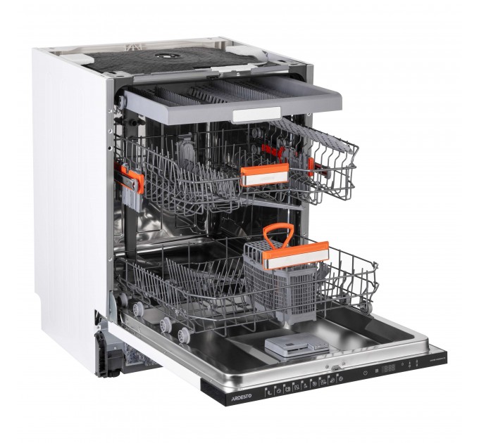 Посудомоечная машина ARDESTO встраиваемая, 15компл., А+++, 60см, дисплей, 3я корзина, гигиен.обработка, авт.откр.двери, черный